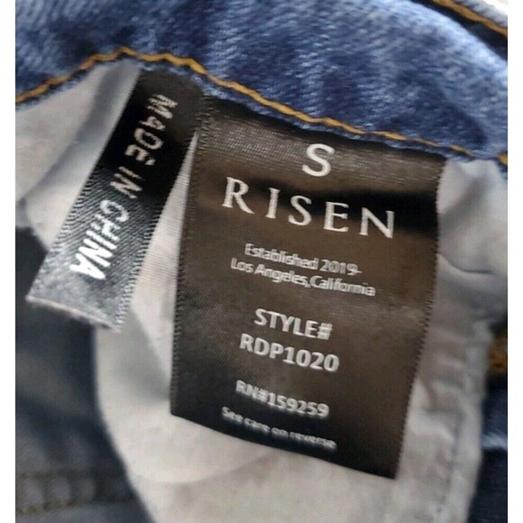 Risen Jeans Womens Small 26x25 Distressed Skinny Mid Rise Denim Los Angeles - Picture 14 of 16